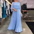 thumbnail image 1 of EGNMCR Robes de Fête pour Femmes Robe d'Été en Mousseline pour Femme Robe Décontractée au Style Élégant Robe à Manches Courtes à Col Rond, 1 of 9