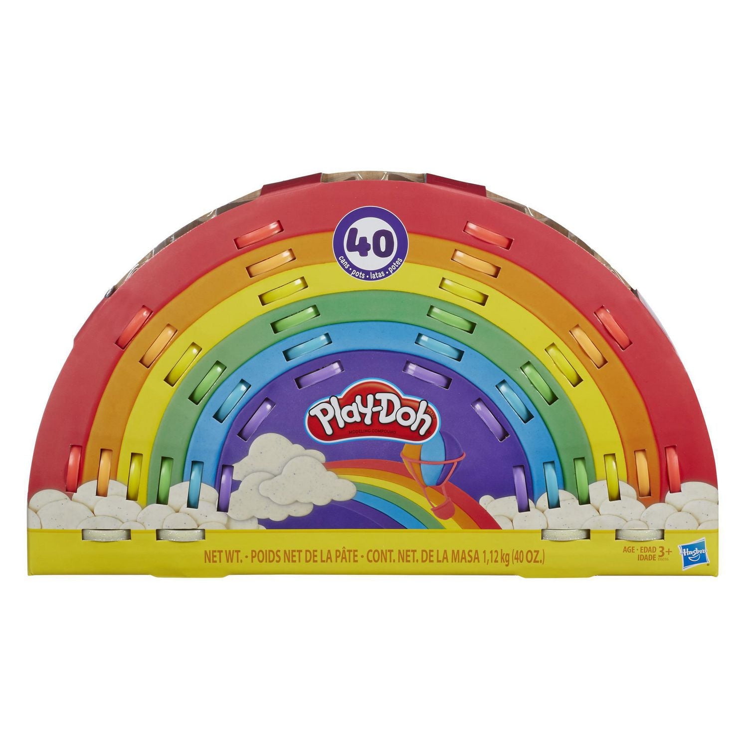 Ensemble de 40 pots de pâte Play-Doh atoxique aux couleurs de l'arc-en-ciel