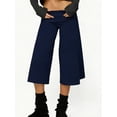 thumbnail image 5 of Fold Over Gaucho Pants for Women Foldover Solid Flowy Capri Pants Y2k Wide Leg Yoga Culottes, 5 of 6