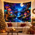 thumbnail image 3 of Nocturnal Stone Arch with Bridge Spanning Gently Flowing, Mystical Fantasy for Space Lovers, Galaxy Room Decor, Mother'S Day Gift, Tapestry Wall Hanging for Bedroom and Dorm, 3 of 7