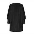 thumbnail image 6 of Glitter Women's Metallic sequins Asymmetrical Off Shoulder Long Sleeve Fitted Dress for Club Outings and Galas, 6 of 10