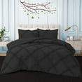 thumbnail image 2 of BedDecor 3 PC Luxury Diamond Ruffle "Black, Full/Queen" 800 TC 100% Long Staple Egyptian Cotton Made Down Alternative Comforter, 2 of 5