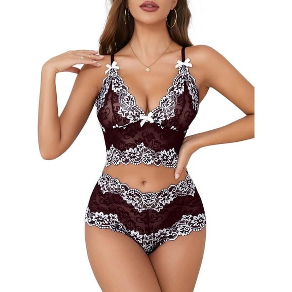 CAILDANL Women's lace pajama set