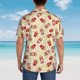 thumbnail image 4 of Balery Cartoon Popcorn Camisas hawaianas de manga corta para hombre, camisas playeras de corte holgado, camisas de vacaciones con botones,Small, 4 of 7