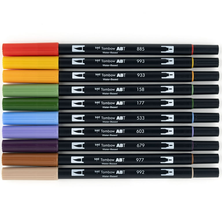 Dual Brush Pen Art Markers, Pastel, 10-Pack