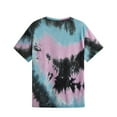 thumbnail image 3 of Men's Tie Dye Short Sleeve Round Neck Graphic Casual Tee Shirt Tops for Everyday Wear Light Purple1,2X-Large, 3 of 3