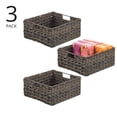 thumbnail image 2 of mDesign Woven Farmhouse Pantry Food Storage Bin Basket Box, 3 Pack, Dark Brown, 2 of 8
