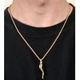 thumbnail image 5 of Olive & Chain 14k Yellow Gold Cornicello Italian Horn Charm Necklace 16inch for Men & Women, 5 of 7