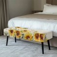 thumbnail image 2 of FUIALDOLG Cartoon Bee Sunflower Print Dining Bench Cover Anti-Dust Stretch Bench Cushion Cove with Elastic Edge Home Decor Rectangle Seat Protector for Bedroom, Kitchen, 2 of 7
