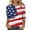 Navy, variant on Elbow-Length T-Shirt For Women Fashion Retro USA 4th Of July Loose Tops Blouse Round Neckline Women Tops