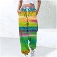 thumbnail image 2 of Busydd Womens Sweatpants Elastic Waist and Bottom Wide Leg Sweatpants Fashion Tie Dye Multicolor Gym Sports Hiking Pants Casual Baggy Orange Straight Leg Sweatpants Trousers, 2 of 5