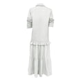 thumbnail image 5 of Hvogkswy Denim Dress for Women Long Sleeve Lapel Button Down Flowy Long Dress Loose Bohemian Denim Shirt Maxi Dresses with Ruffle Hem, 5 of 5