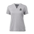 thumbnail image 2 of Women's Cutter & Buck Heather Gray Utah State Aggies Forge Stretch Blade V-Neck Top, 2 of 3