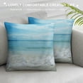 thumbnail image 3 of Autua Beach Blue Sky Ocean Waves Graphic Decorative Cushion Throw Pillow Cover Short Plush 1PC 20x20in, 3 of 5