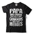 thumbnail image 2 of Mens Papa T-shirt Grandkids Need Real Heroes Shirt Funny Papa Shirt Father's Day Papa Shirt (Large Navy Blue), 2 of 6