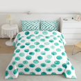 thumbnail image 2 of Manfei Cute Polka Dots Full Size Comforter Sets,Geometric Circular Pattern Bedding Comforter Set,Cyan White Bedding Sets For Girls Kids,Breathable Home Decor Reversible,3pcs, 2 of 8