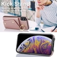 thumbnail image 3 of Allytechgroup Wallet Case for Apple iPhone XS Max, RFID Blocking Crossbody Shoulder Strap Hand Wrist Cards Holder Ring Stand Bumper Drop Protection Phone Case for Girls Women, Rosegold, 3 of 9