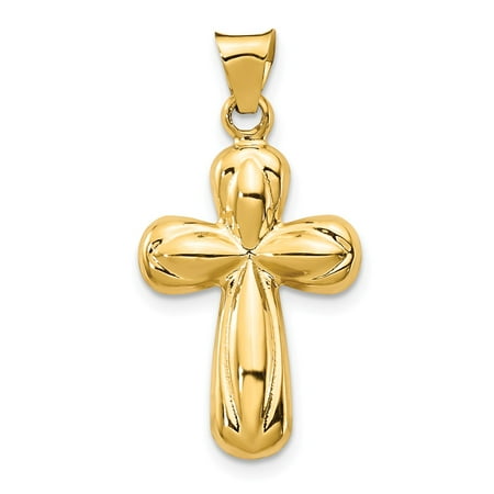 Roy Rose Jewelry 14K Yellow Gold Polished Stamping Cross Pendant