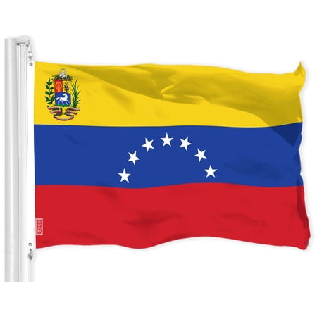 G128 Venezuela 7 Stars Flag | 3x5 Ft | LiteWeave Pro Series Printed 150D Polyester | Country Flag, Indoor/Outdoor, Vibrant Colors, Brass Grommets