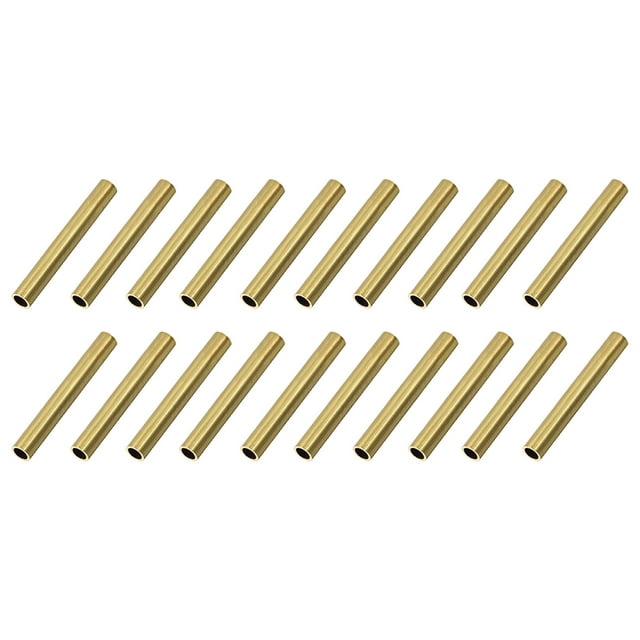 Tubo redondo de latón de 4 mm de diámetro exterior, 0.5 mm de grosor de pared y 30 mm de longitud, paquete de 20