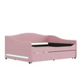 thumbnail image 3 of Teddy Fleece  Upholstered Daybed with Light and Trundle Pink - Full, 3 of 5