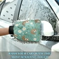 thumbnail image 6 of Qxltty Pattern with Daisies and Sloths Hanging on Vines Car Wash Mitt 2pcs Scratch Free Lint-Free Antistatic Microfiber 7.09×10.24in, 6 of 8
