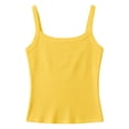 thumbnail image 2 of Girls' Tank Tops Ribbed Stretch Sleeveless Tops Slim Fit Casual Vests Soft Basic Shirts For Daily Layering And Summer Activities Vests For Toddler Youth Girls Camis Yellow 130/(9-10 Years), 2 of 4