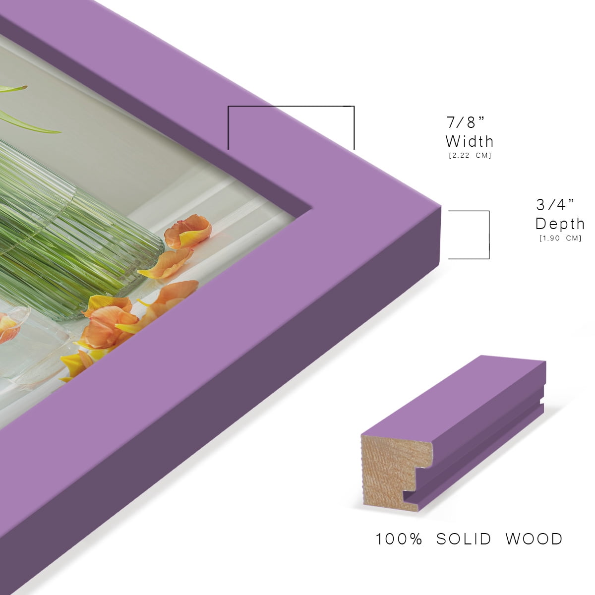 Modern 5 in. x 7 in. Violet Picture Frame (Set of 4)