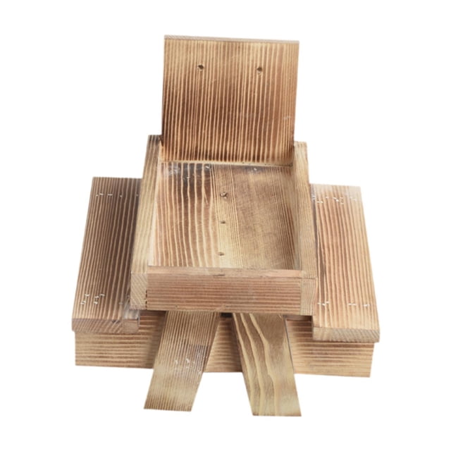 Comedero para ardillas, mesa de madera para pájaros, con tuercas colgantes, ventana para pájaros, comedero para jardín, Patios, loros al aire libre Marrón