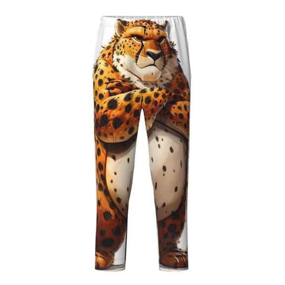 Xecao Cartoon Cheetah With Attitude Print Teenagers' Pajama Pants Long Sleep Pants Soft Elastic Waist Pajama Bottoms Elastic waist with 2 Pockets 5-16 Years-XS(5-6)