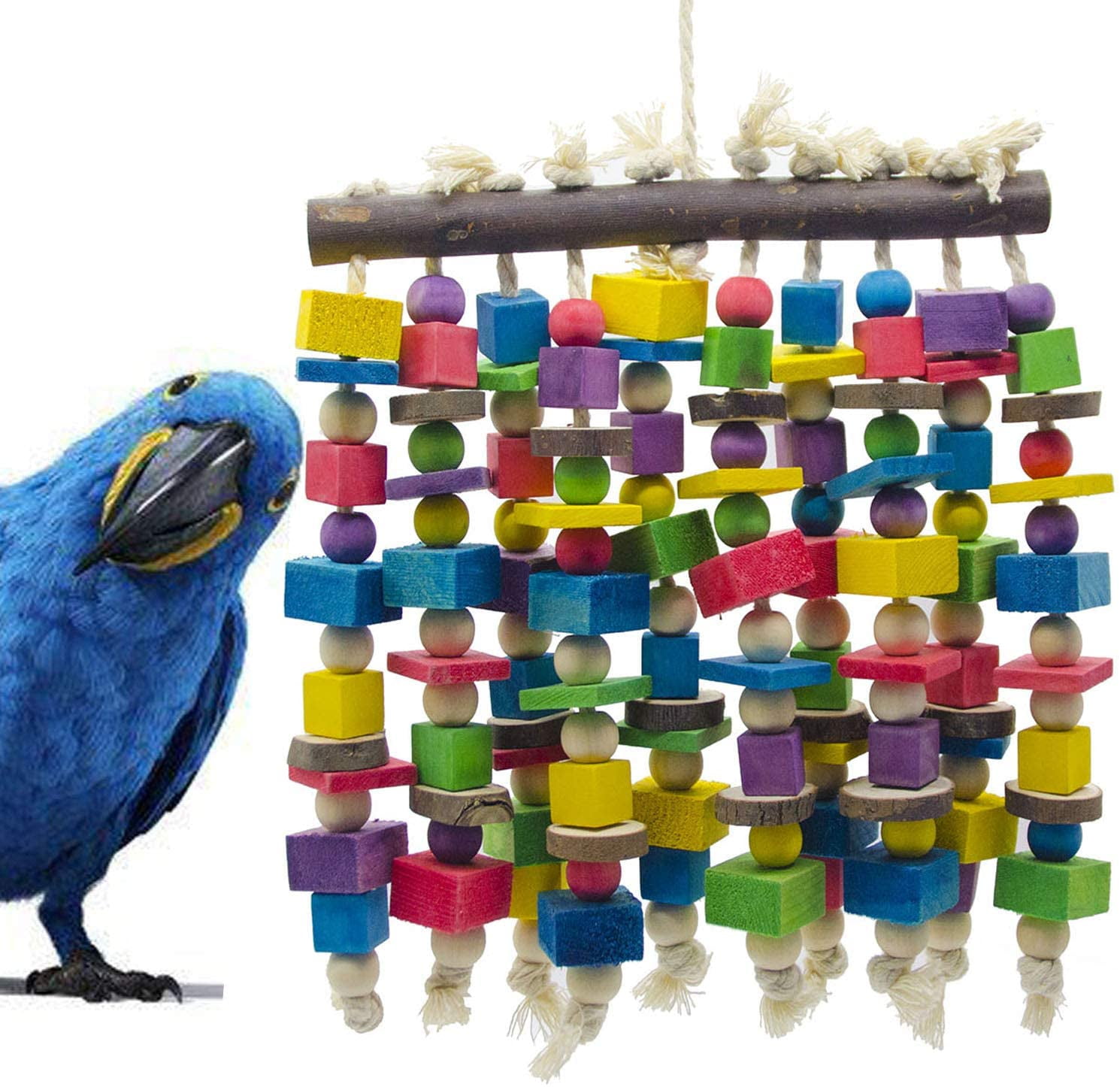 X-Large Bird Parrot Toys Swing Chewing Playground Gym Macaw Cockatoos Birds Bead