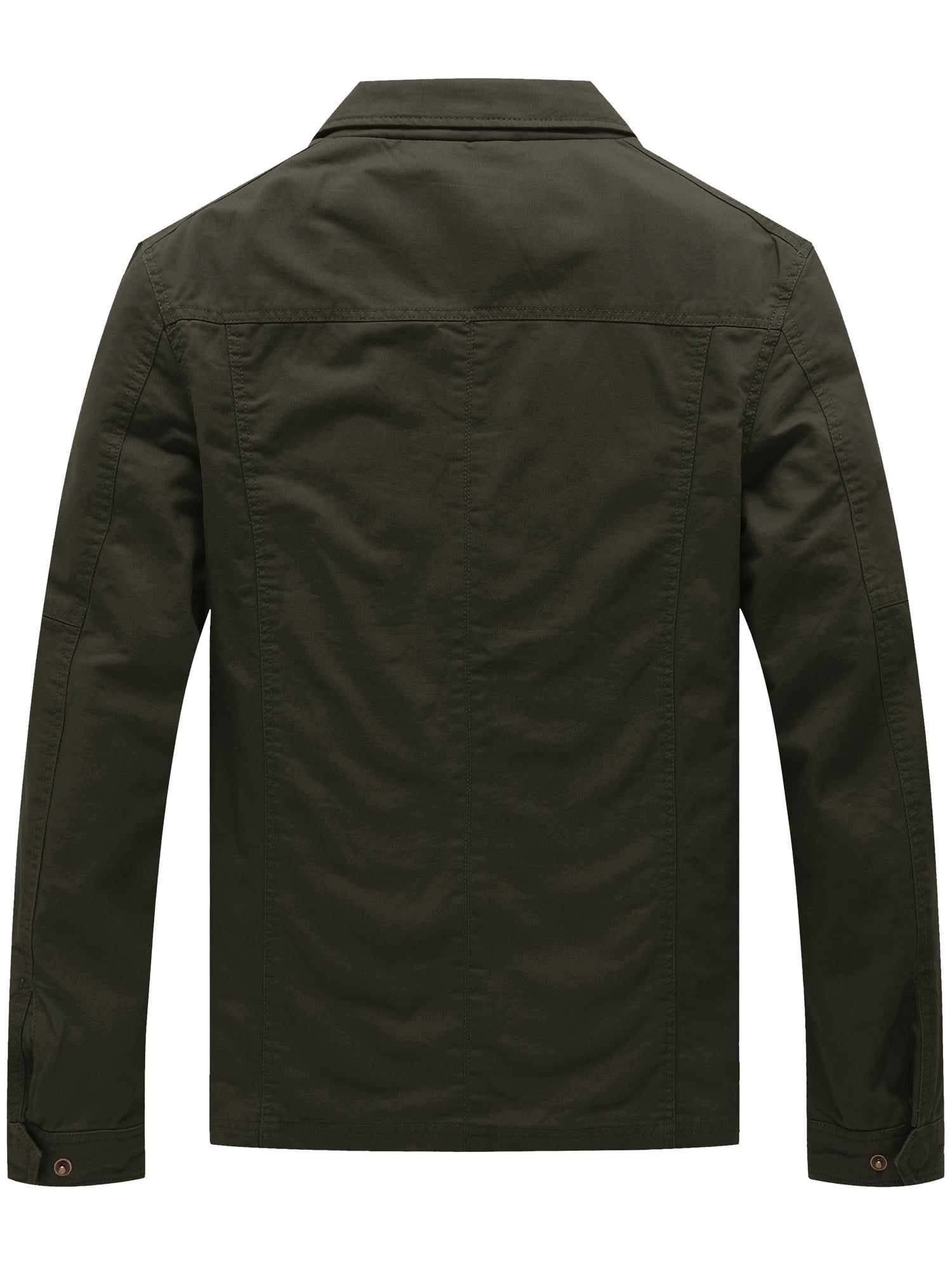 WenVen Men's Jacket Lightweight Long Sleeve Bomber Coat Green L