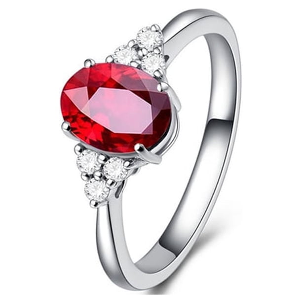 Minnieouse Anillo de apertura para mujer, anillos de decoración de circón geométrico de Metal de cobre, decoraciones de mano ajustables, joyería para Ropa, zapatos y accesorios Miscelánea Rojo Minnieouse AP016466-01