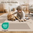 thumbnail image 4 of ODIKA 2'x3' Beige Taupe Modern Geometric Abstract Washable Throw Rug Contemporary Minimalist Scattered Rectangles Dots for Hallway, Study Room, Non-Slip Low Profile, Flatwoven, 4 of 7