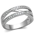 thumbnail image 1 of Alamode 3W782-6 Women Rhodium Brass Ring with AAA Grade CZ in Clear - Size 6, 1 of 1