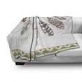 thumbnail image 3 of Hippie Soft Flannel Fleece Throw Blanket, Graphic of Eastern Old Hippie Mysticism Image Print, Cozy Plush for Indoor and Outdoor Use, 60" x 80", Brown and Mint, by Ambesonne, 3 of 6