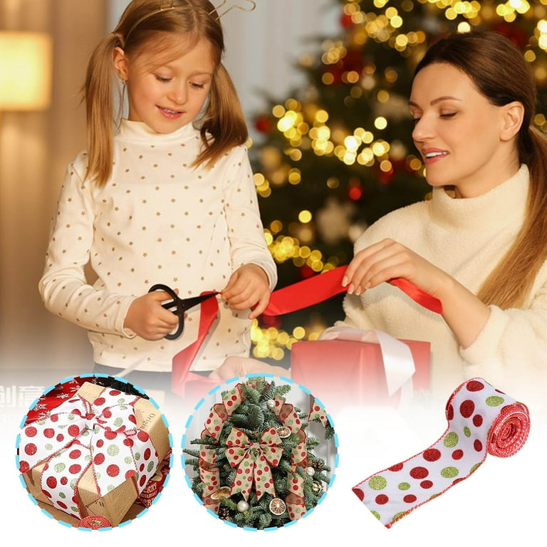 Upgraded Pull Flower Red And Green Ear Christmas Hair Ball Ribbon Gift Gift Cake Box Packaging Ribbon I