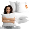 thumbnail image 2 of Cheer Collection Throw Pillows - Decorative Square Pillows for Bed and Couch - Snuggy 26x26 Euro Pillow Inserts with Cover - Perfect Throw Pillow Inserts for Small Decorative Pillows, 2 of 4
