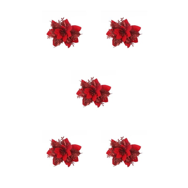 Advancent Christmas Flower Artificial Decoration Large Flowers Garden Household Heads Xmas Office Tree Farmhouse Ornaments Window Type2 NO2