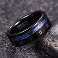 thumbnail image 3 of 8mm Men's Tungsten Carbide Claddagh Irish Wedding Band Ring with Roman Number Black Polished Comfort Fit Size 7-12, 3 of 5