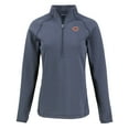 thumbnail image 2 of Women's Cutter & Buck Heather Navy Chicago Bears  Peshastin Eco Fleece Recycled Tri-Blend Raglan Half-Zip Jacket, 2 of 3