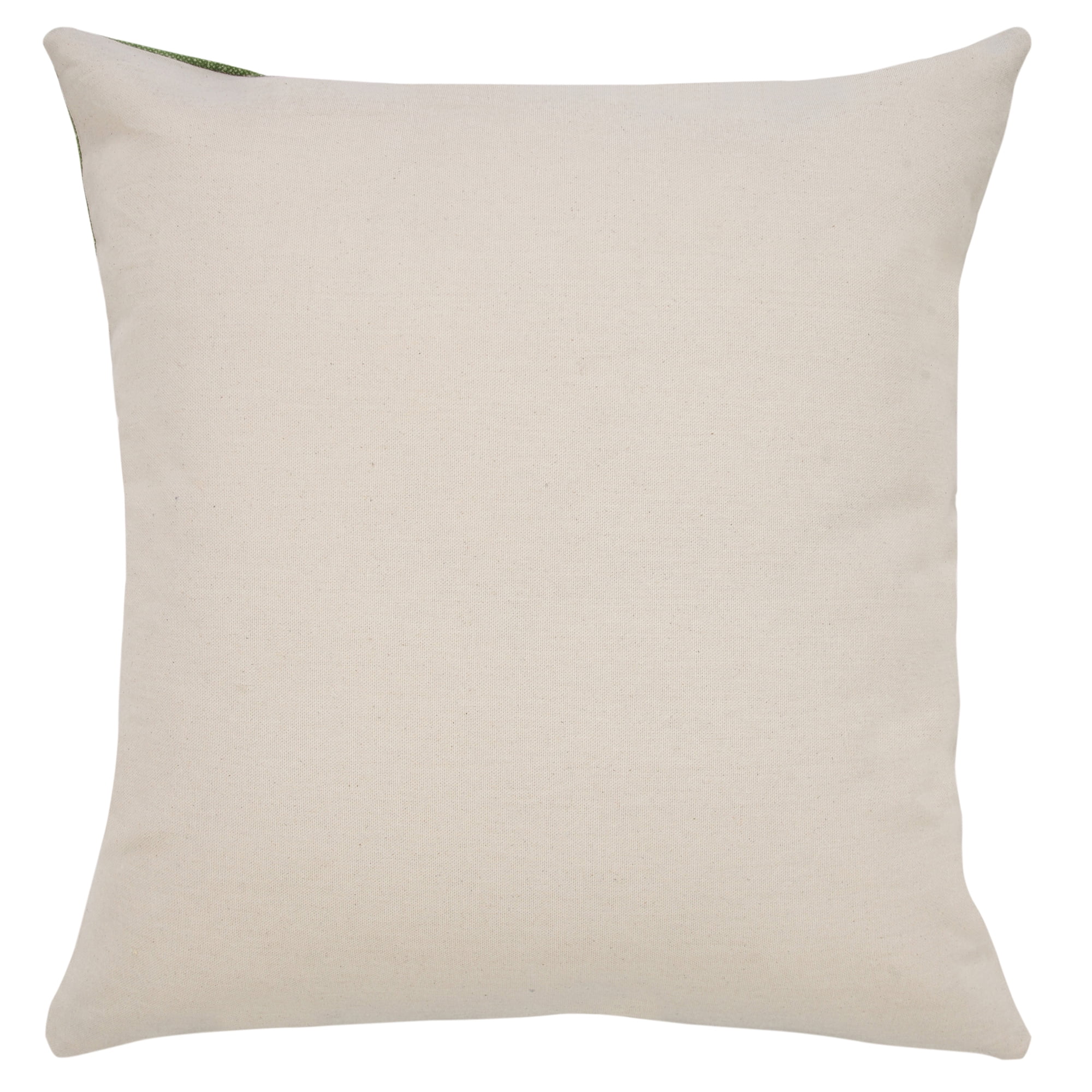 Laddha Home Designs Hand Woven Dots Striped Square Throw Pillows - 20" - Green and White - Set of 2