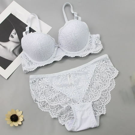 

Fiudx Women s Lingerie Set Sexy Lace Bra And Panties Summer Thin Lingerie Set 675