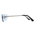 thumbnail image 3 of Luxe Rimless Narror Rectangle Pimp Rapper Sunglasses Silver Blue, 3 of 4