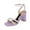 Purple, variant on XYD Women Bridal Pearl Strappy Square Open Toe Sandals Block High Heels Buckle Ankle Strap Pumps Dress Prom Cocktail Shoes Size 7 Red
