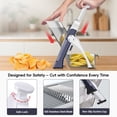 thumbnail image 5 of ONCE FOR ALL Mandoline Slicer Vegetable Cutter, Adjustable Thickness, Slice, Julienne & Dice, Safe Hand Guard Design, Easy Clean Kitchen Tool for Onions, Potatoes, Cucumbers, Carrots & Tomatoes, 5 of 11