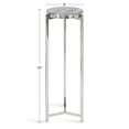 thumbnail image 5 of Kate and Laurel Aguilar Modern Drink Table, 9 x 9 x 23, Gray and Silver, Genuine Marble Accent Table for Small Spaces, 5 of 8