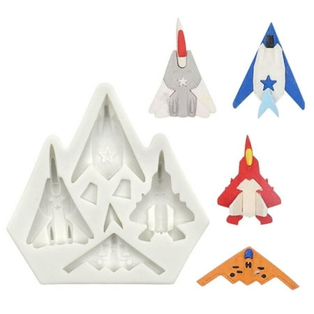 

Fighter Plane Silicone Rubber Flexible Food Safe Mould Clay Resin Candy Mold