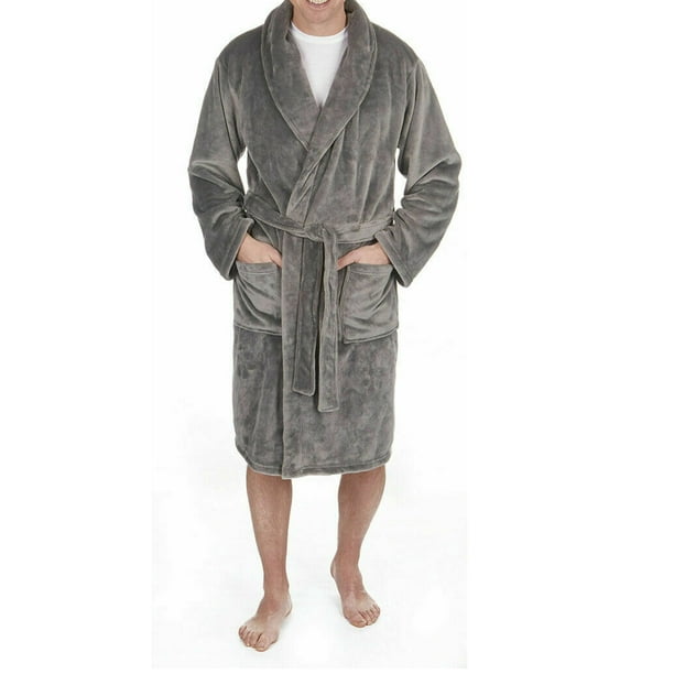 Mens Cotton Terry Towelling Shawl Bathrobe Dressing Gown Bath Robe