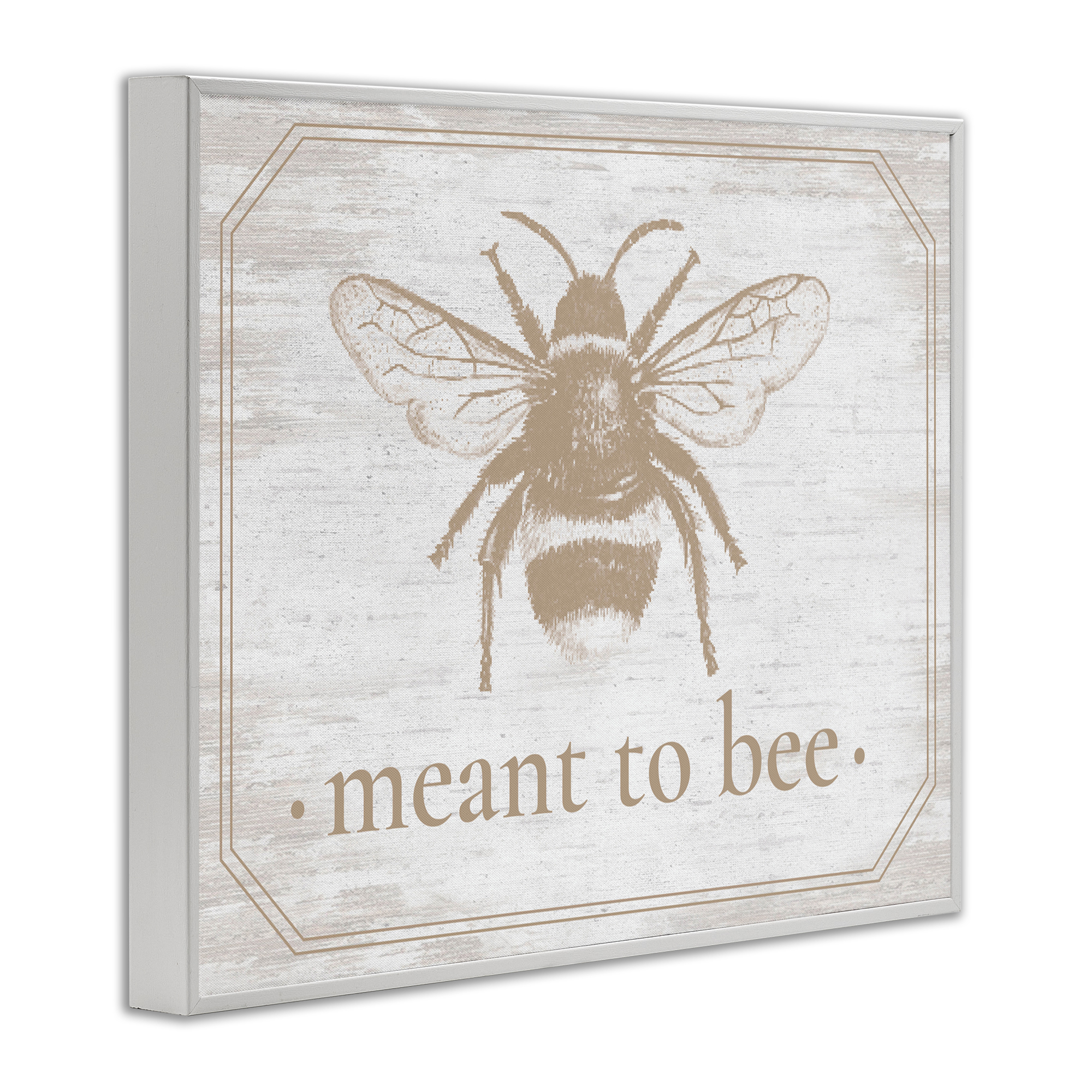 Meant To Bee Rustic Border White Framed Giclee Art, design by Lettered and Lined